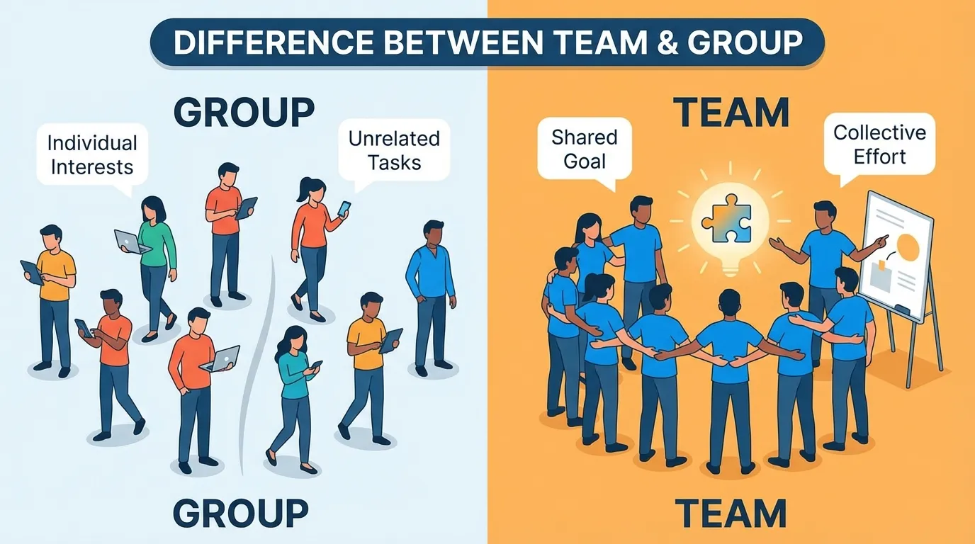 differenc between team and group