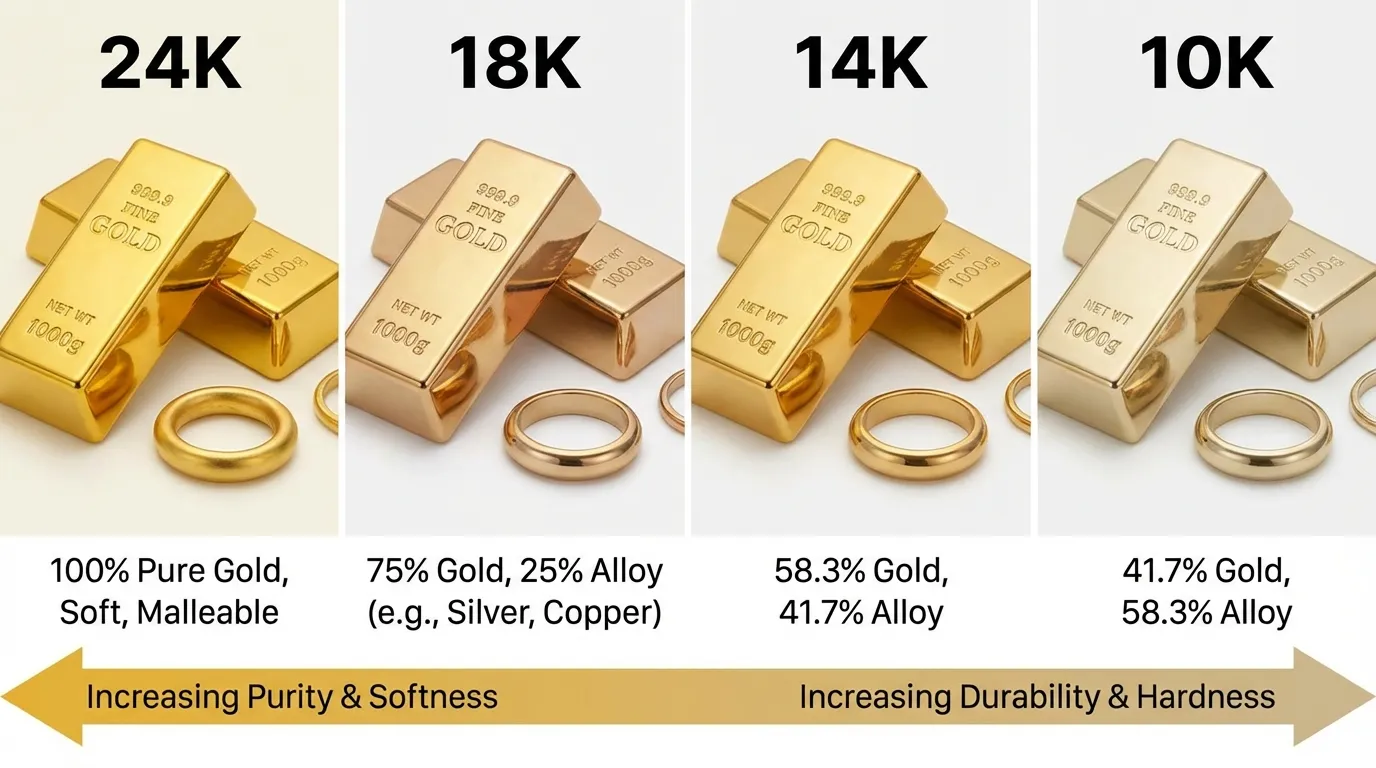 difference between gold karats