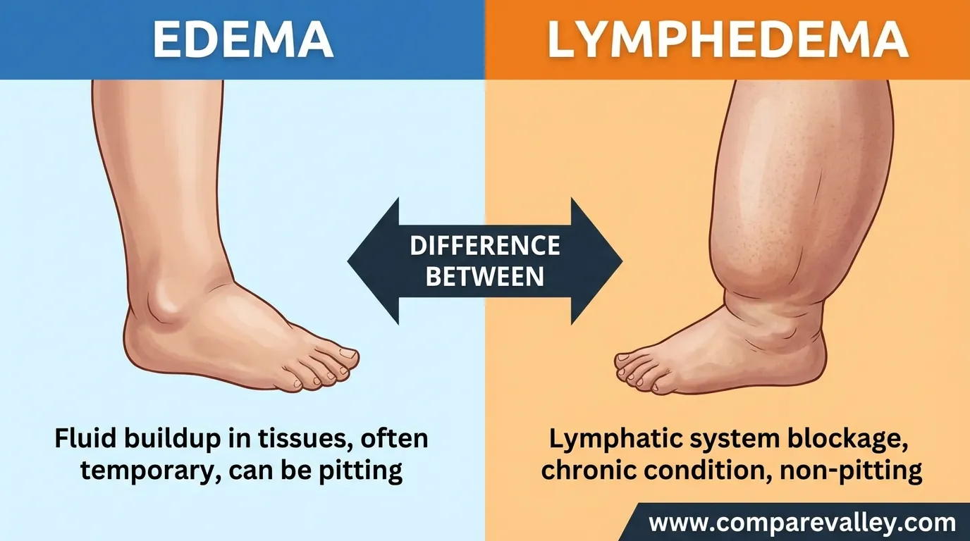 Difference Between Edema and Lymphedema