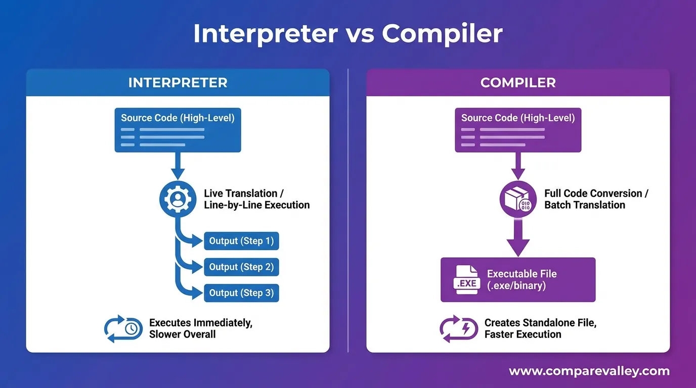 difference between interpreter and compiler