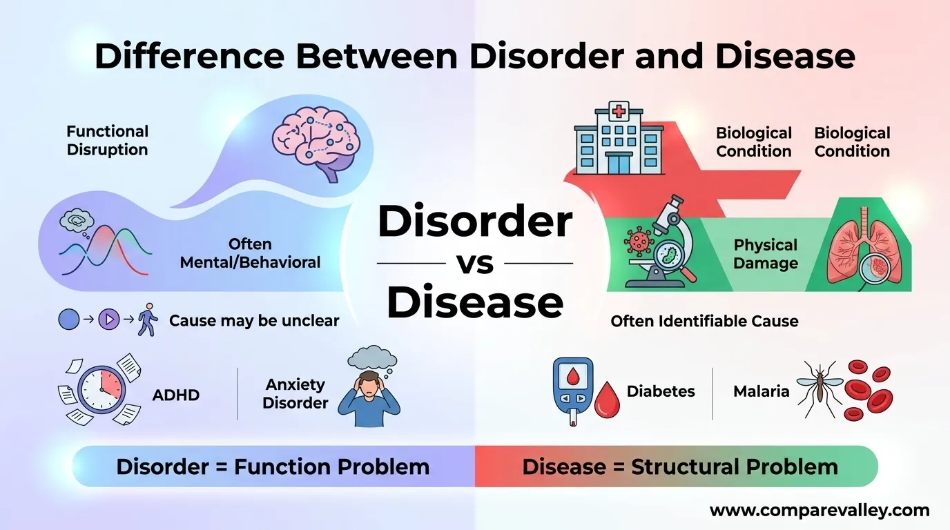 difference between disorder and disease