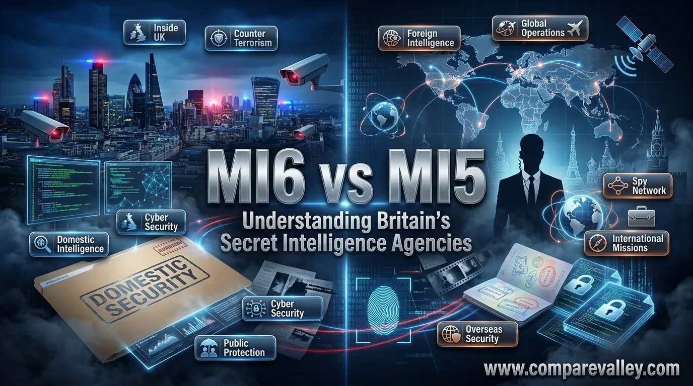difference between MI6 and MI5